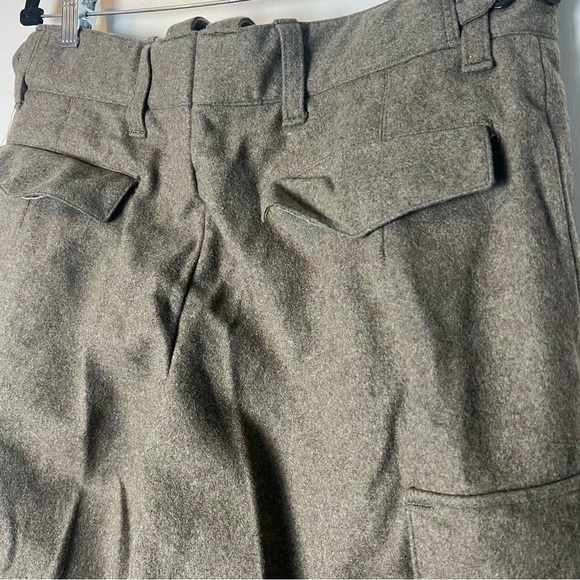 Men's Vintage British Army Wool Cargo Pants‎ Brown – Sz. 33 - Picture 6 of 9